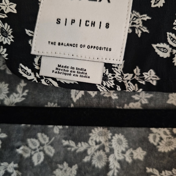 RVCA Black and White Ruched Fitted Mini Dress - Picture 2 of 3